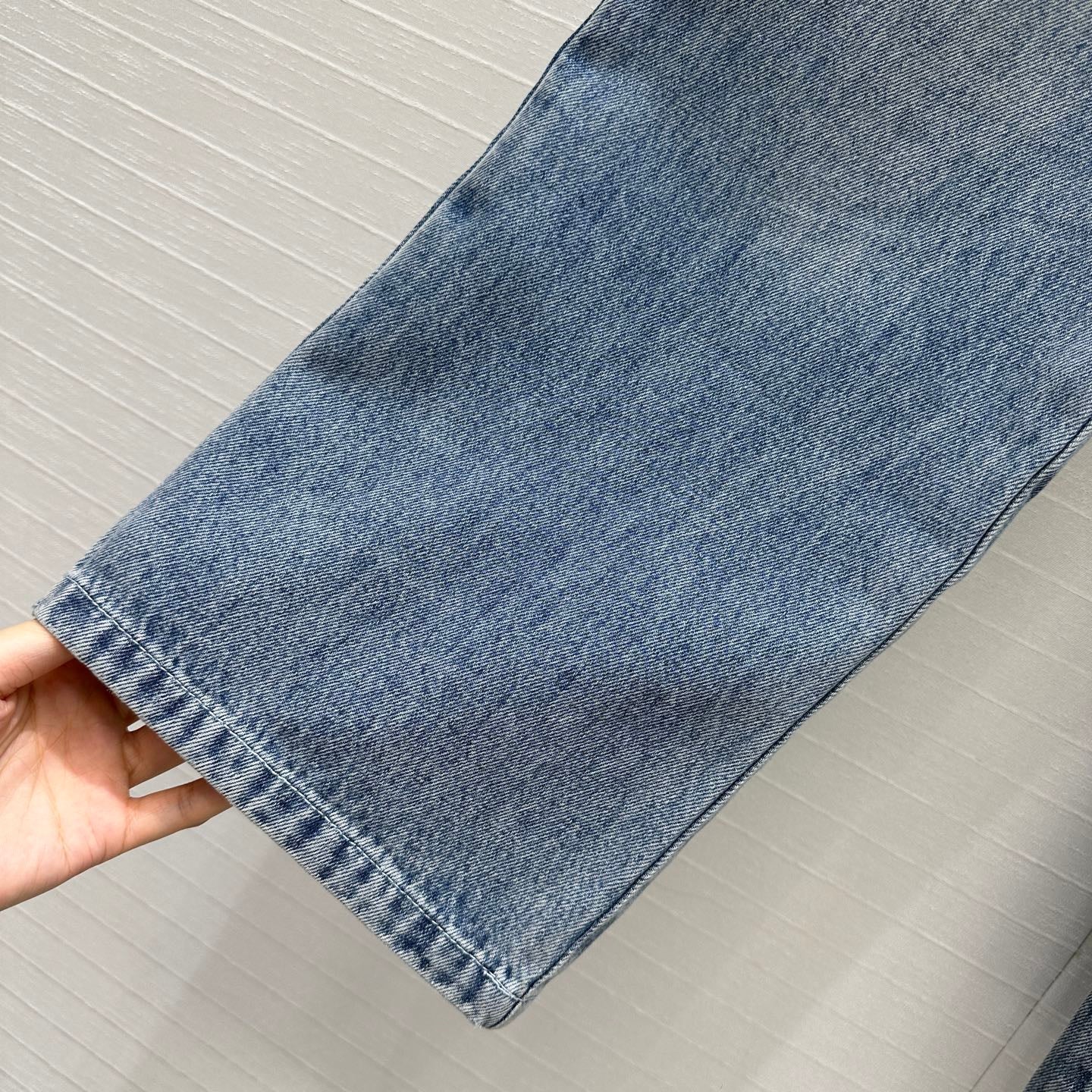 CC 25 Embroidered Pant Blue Denim Cotton