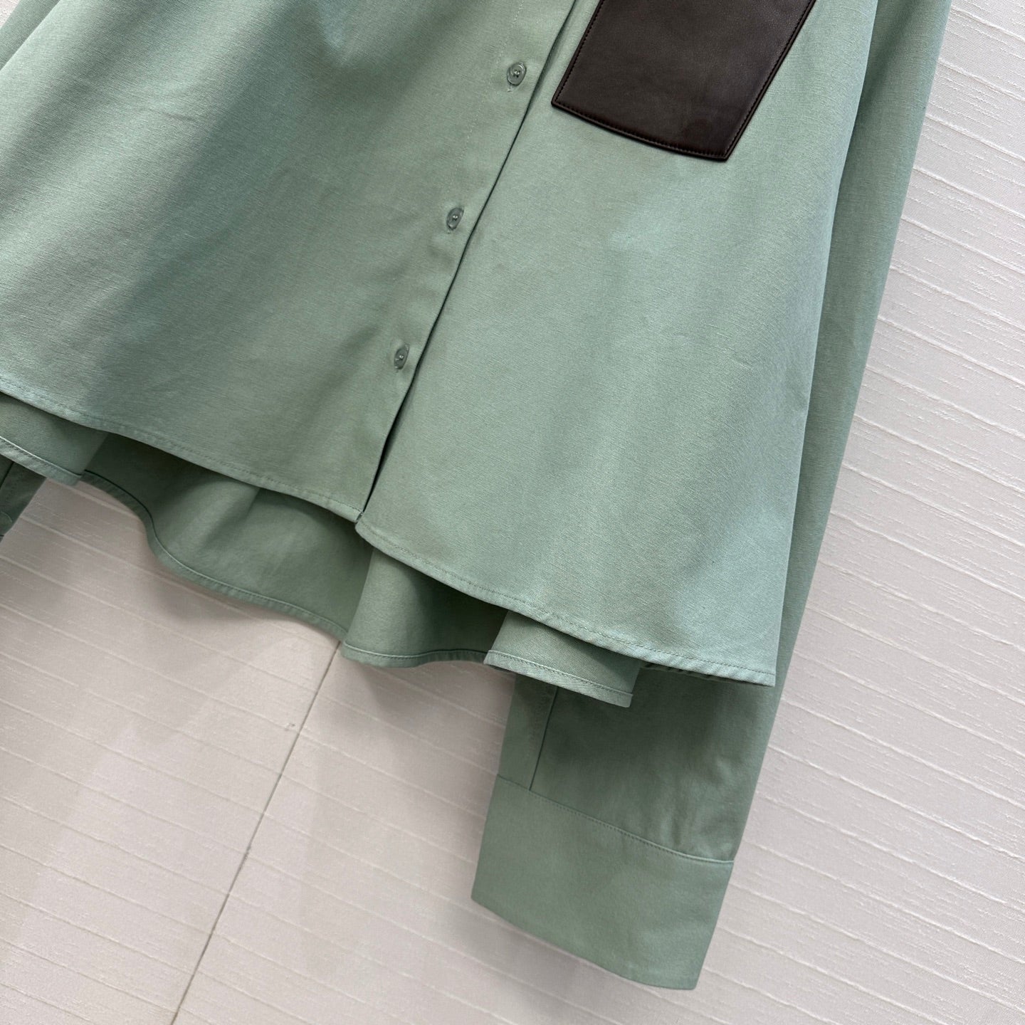 Loewe  A-line Denim Shirt Jacket Green Cotton