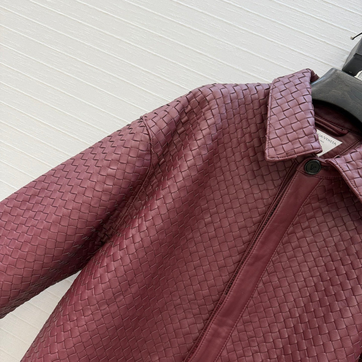 Bottega Veneta 2026 Intrecciato Shirt Jacket Leather 428555