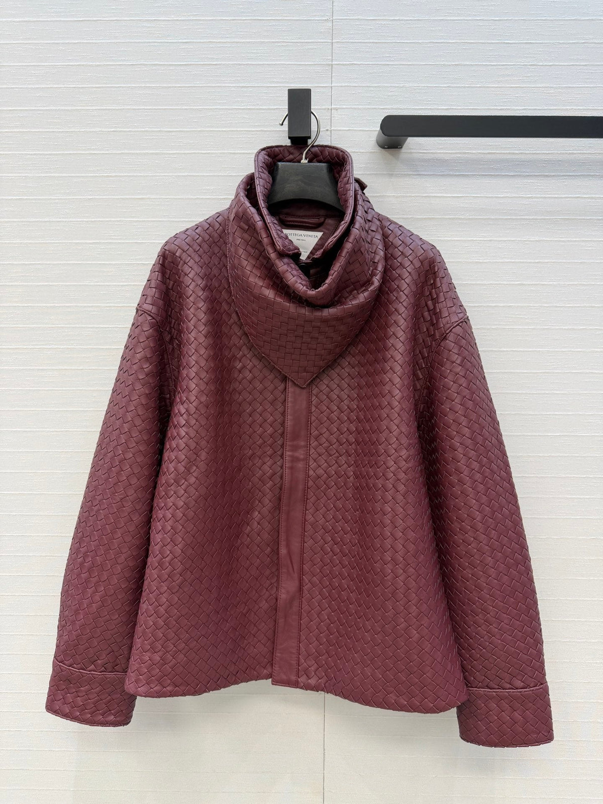 Bottega Veneta 2026 Intrecciato Shirt Jacket Leather 428555