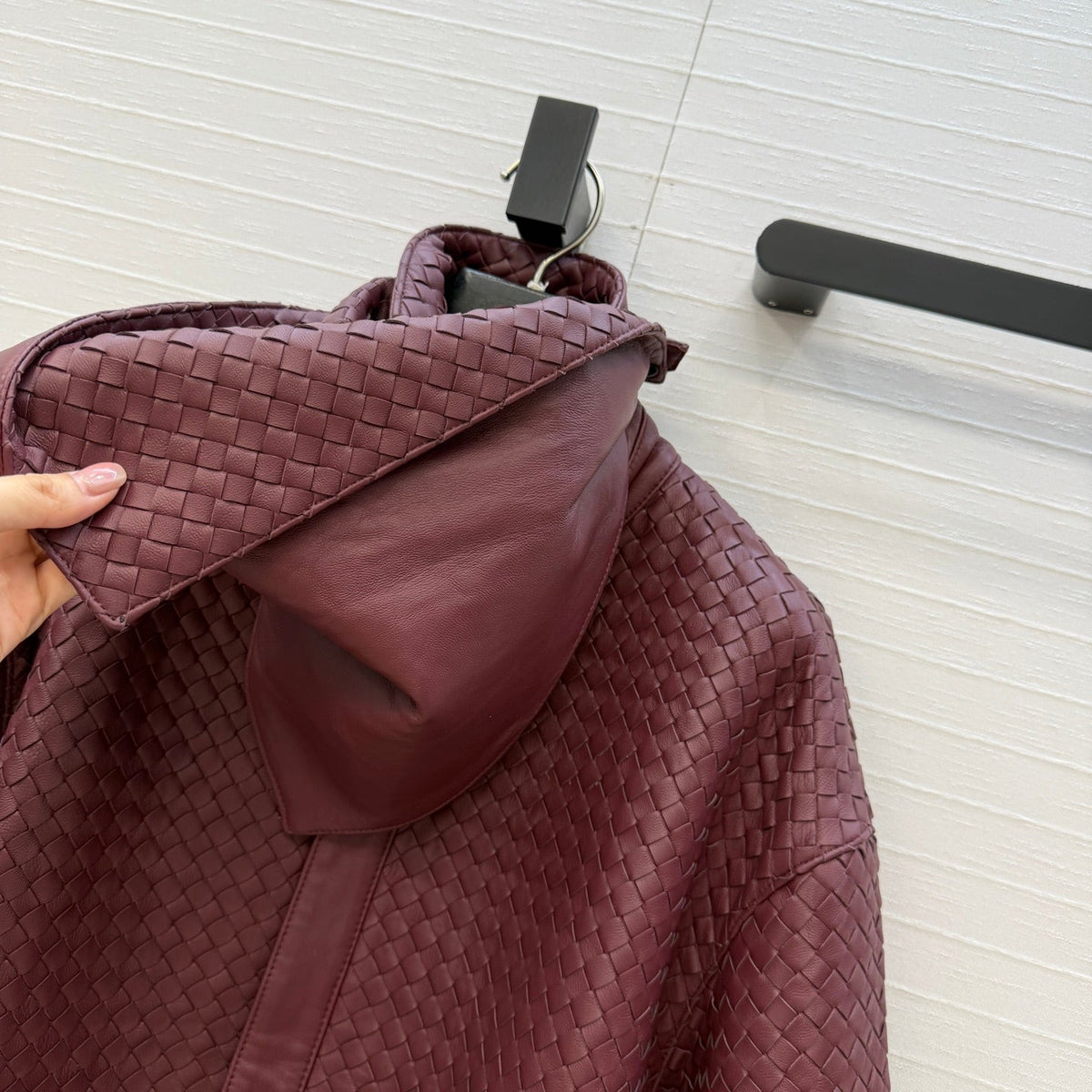 Bottega Veneta 2026 Intrecciato Shirt Jacket Leather 428555