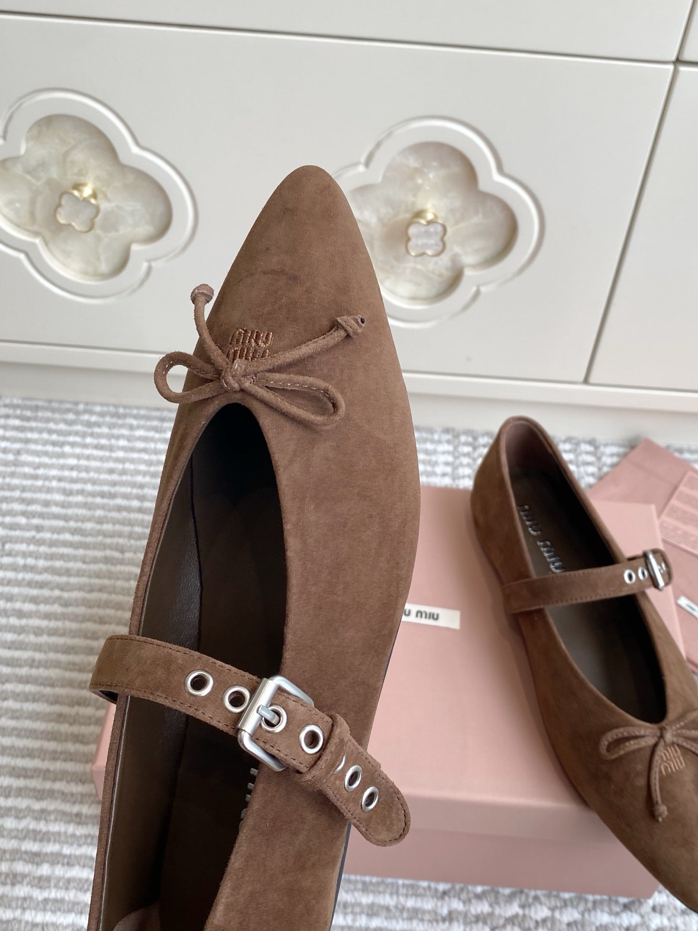 Miu Miu 2026 Ballet Flats Suede 955685