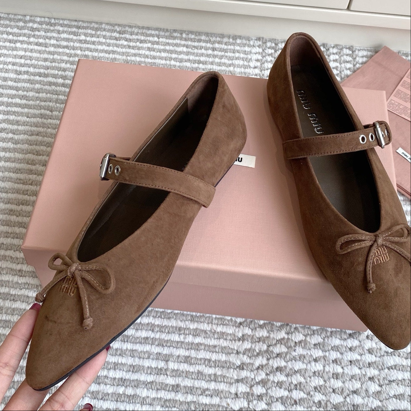 Miu Miu 2026 Ballet Flats Suede 955685