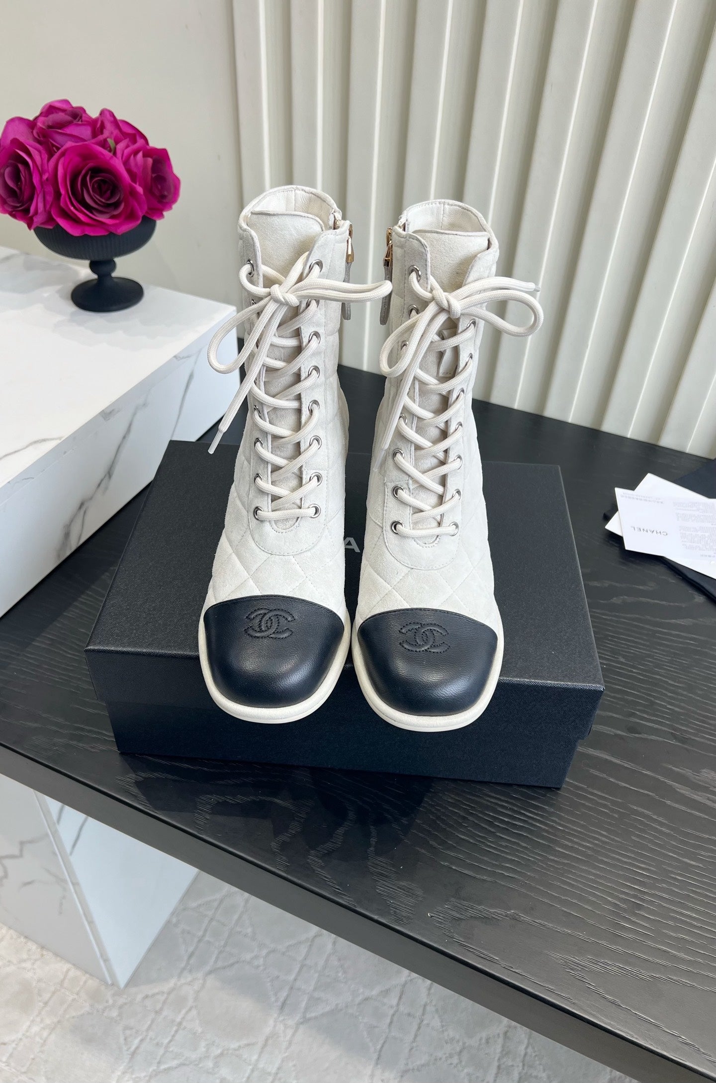 Chanel 2026 Lace-Up Ankle Boots Suede 977320