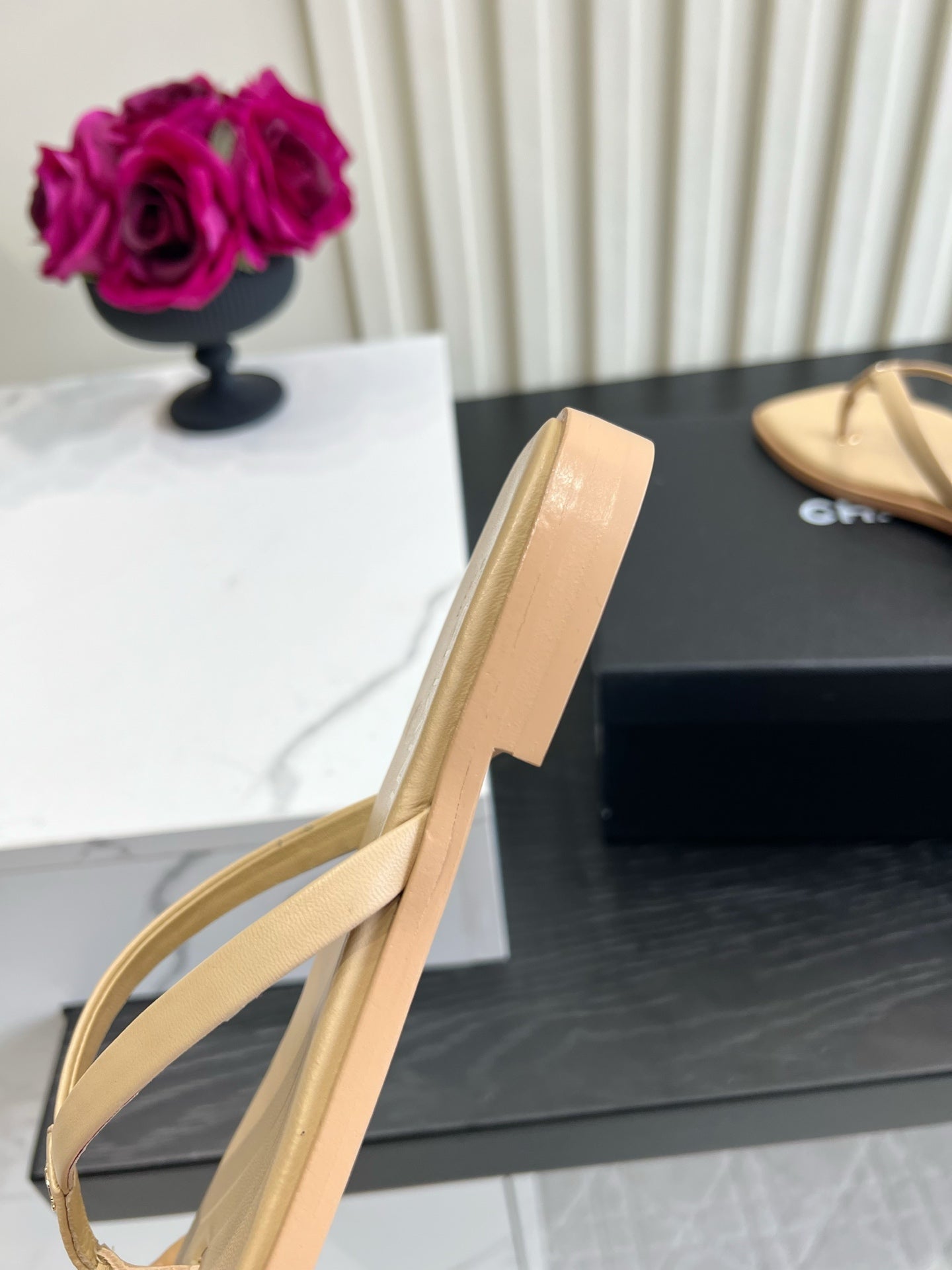 Chanel 2026 Flip-Flops Sandals Beige Sheepskin 977142