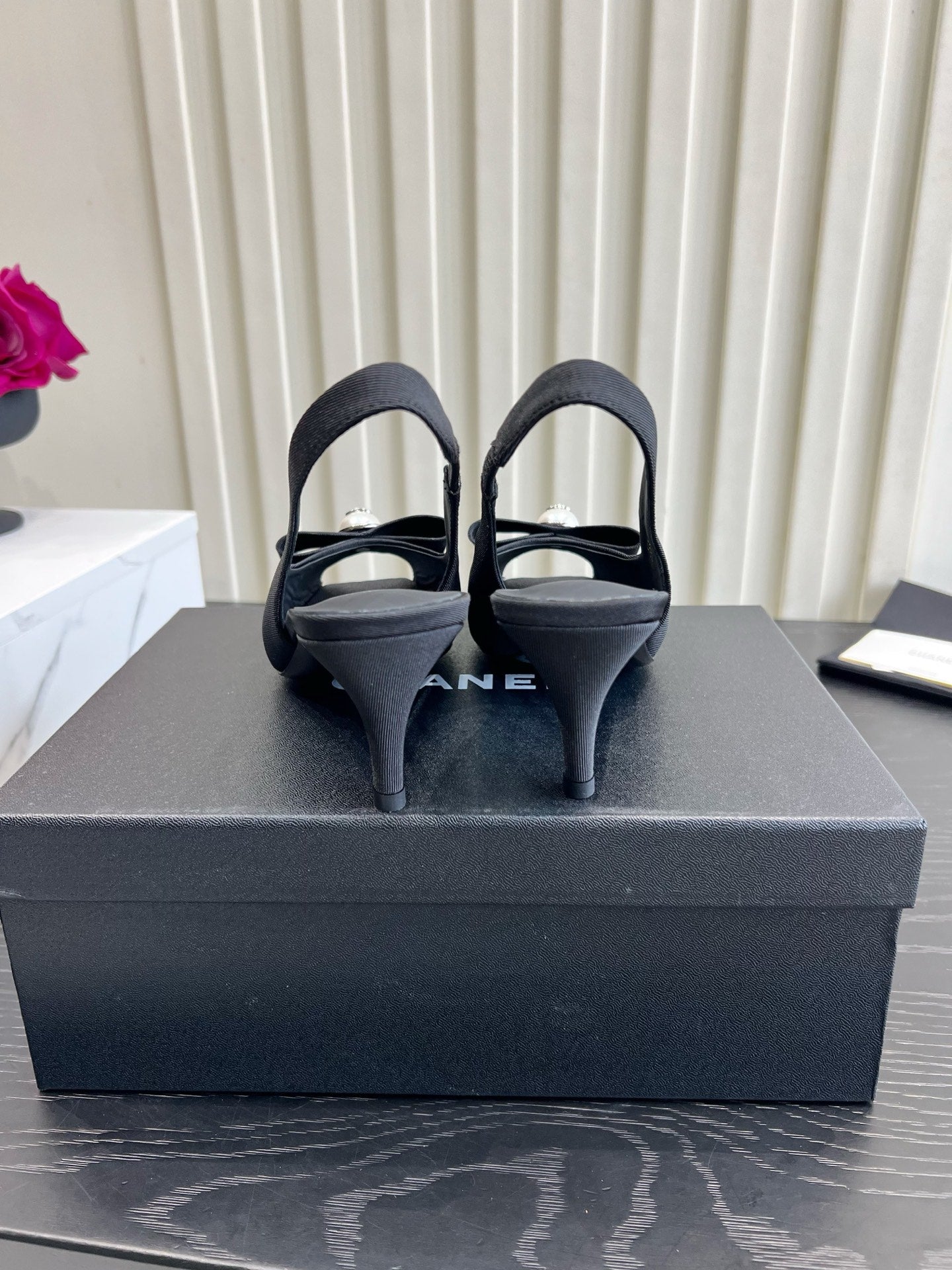 Chanel 2026 High Heels Sandals 60mm Black Cloth 977144