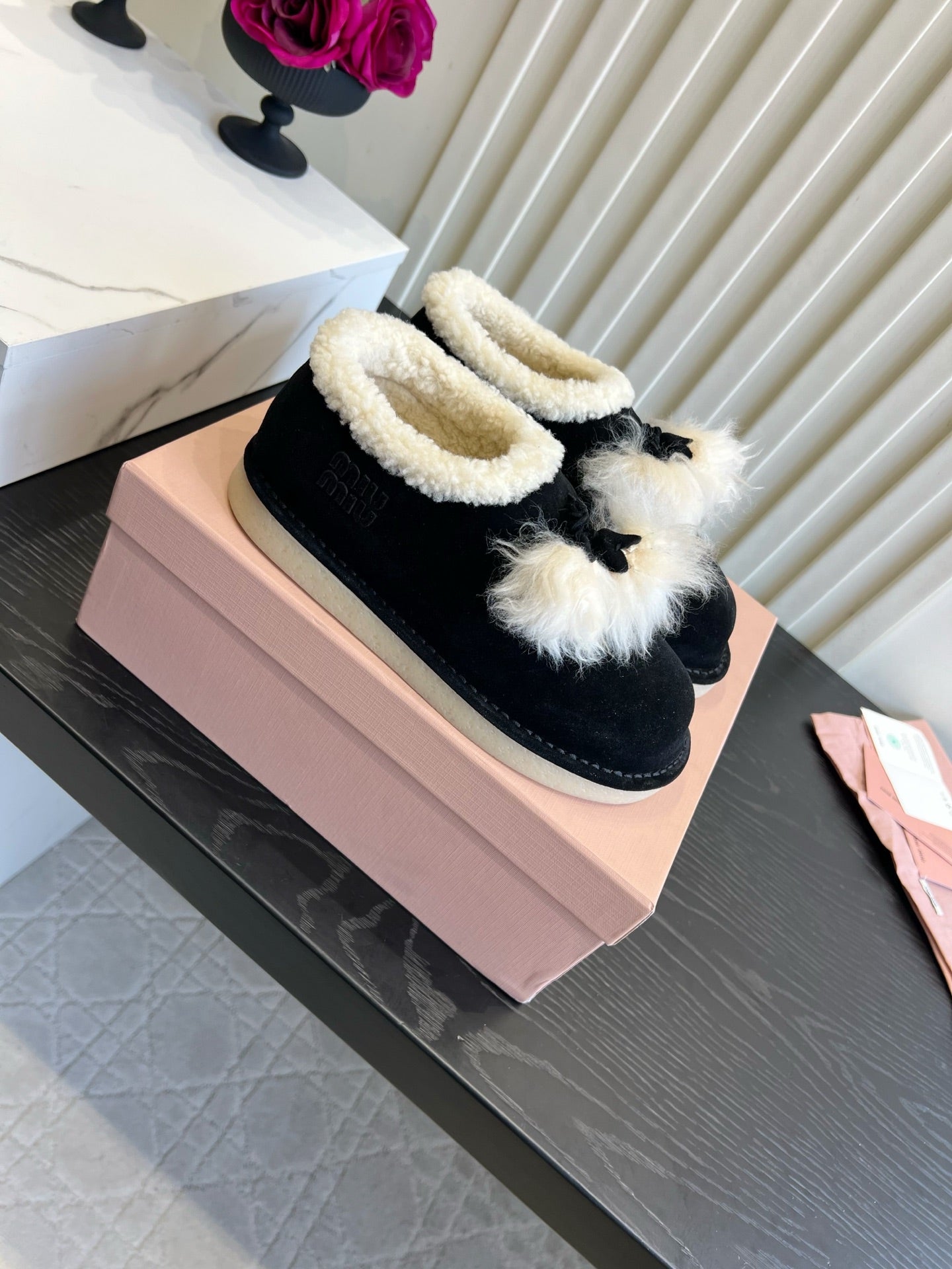 Miu Miu 2026 Snow Boots Black Suede 977013