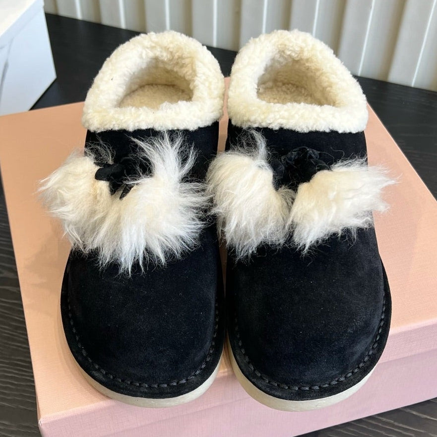 Miu Miu 2026 Snow Boots Black Suede 977013