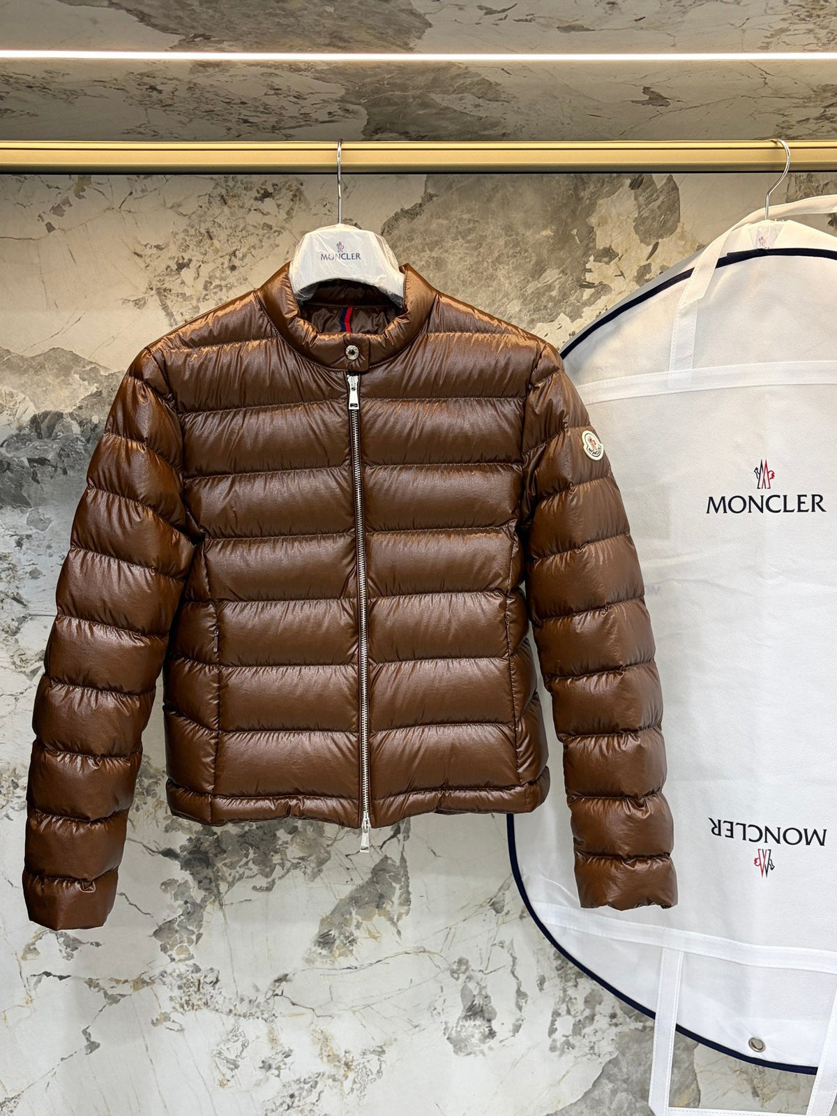 Moncler 2026 Papillon Short Stand Collar Jacket Nylon Down
