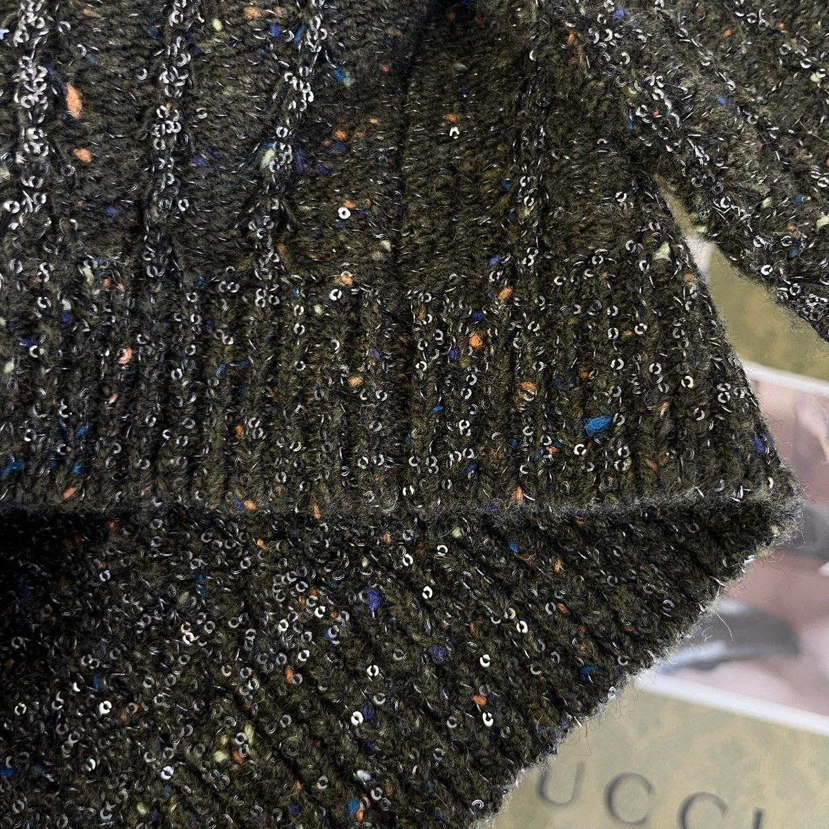 Dior 2026 Cardigan Moss Green Wool With Sequins 435412