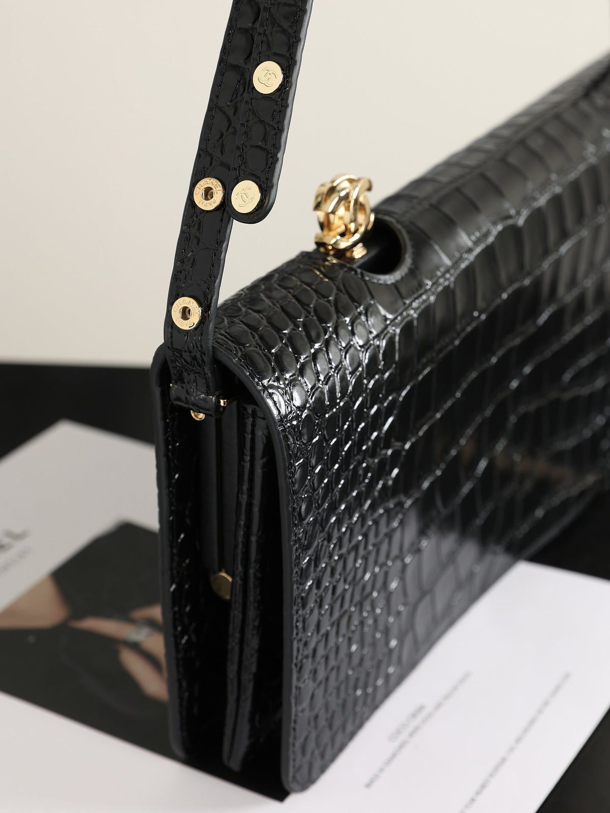 Chanel 2026 Vanity Clutch Bag 30cm Crocodile Embossed Leather