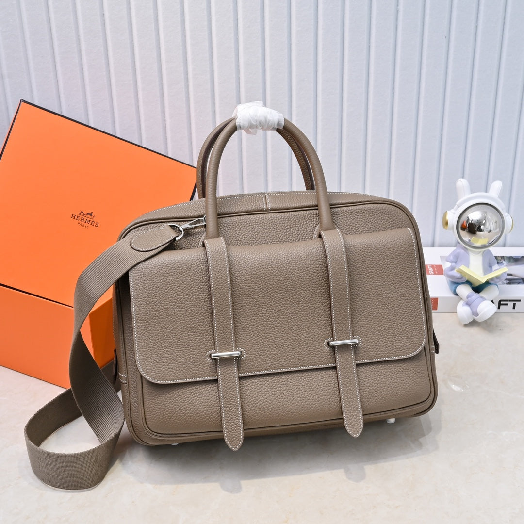 High-end Hermes 2026 Steve Briefcase Togo Leather
