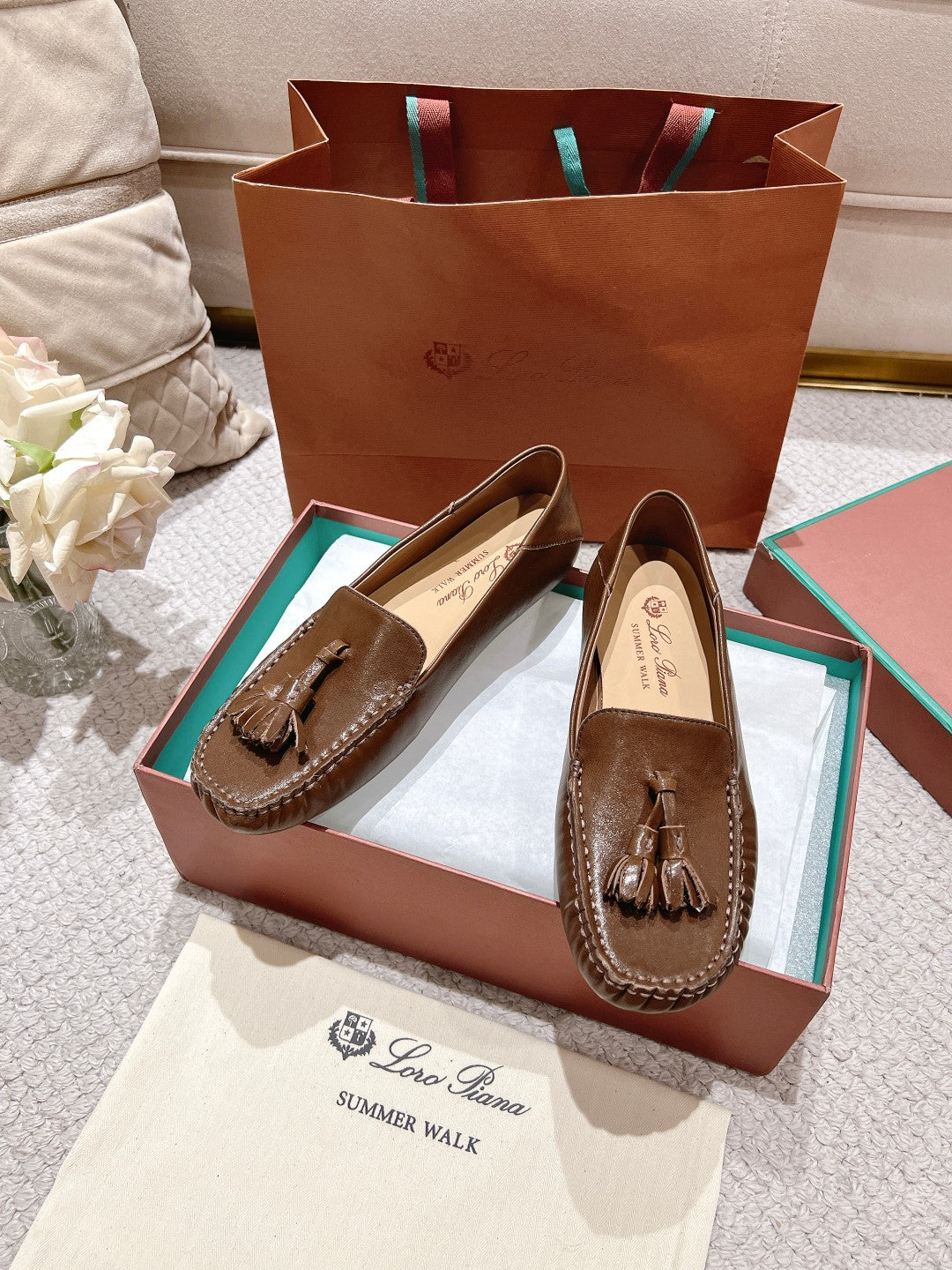 LP Dot sole walk mocassinown Chocolate Leather 215007