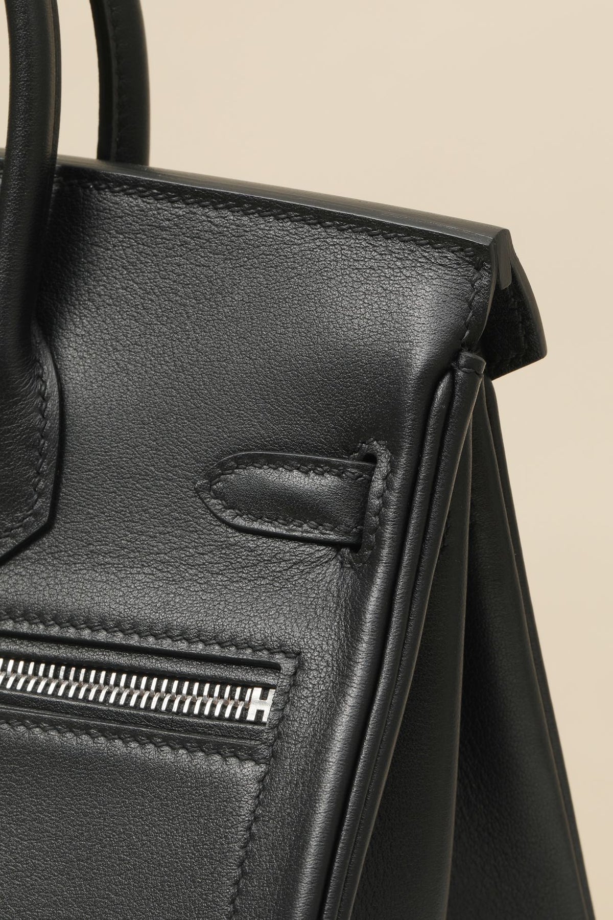 High-end Hermes 2026 Birkin Rock Bag 25cm Black Volupto Calfskin