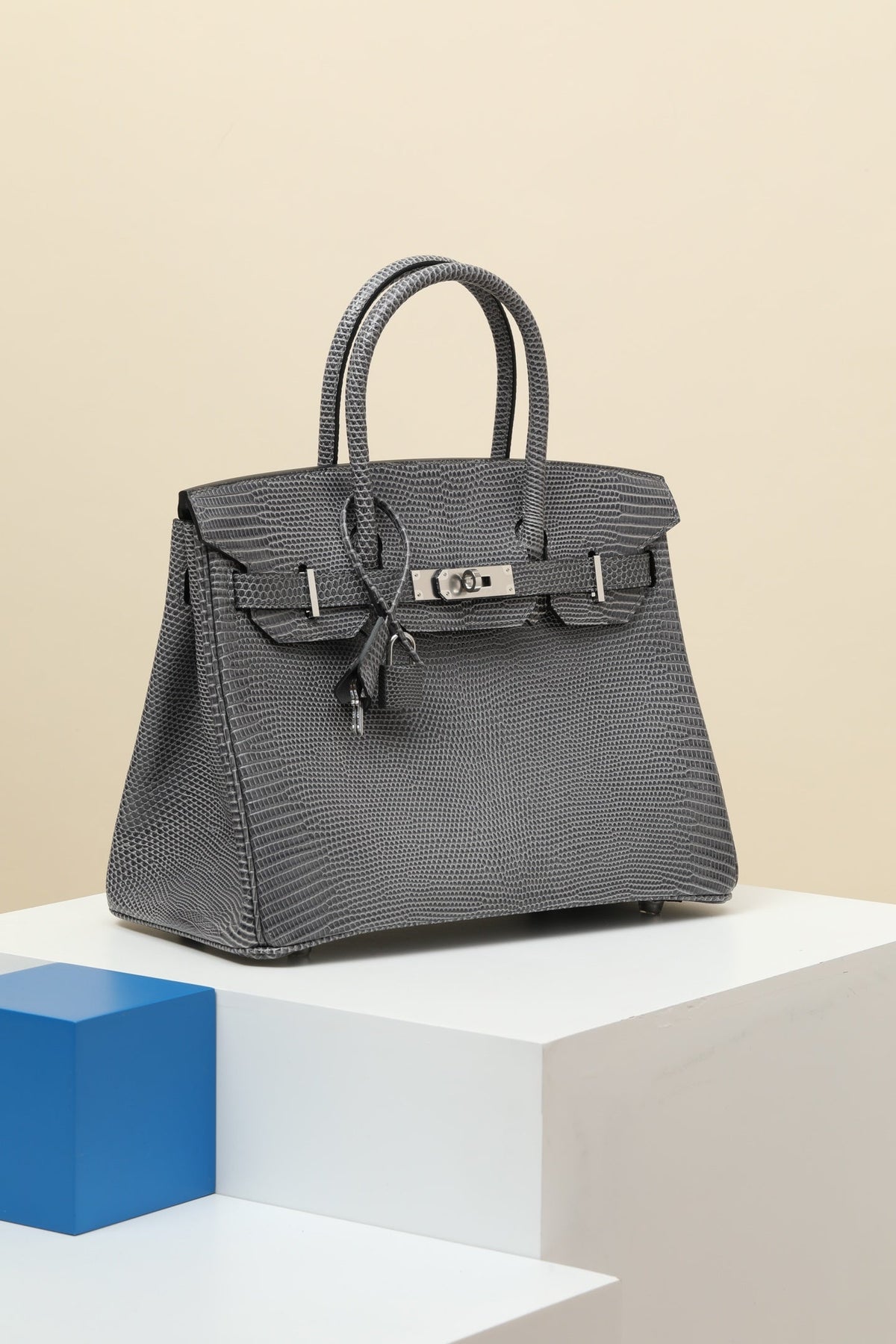 High-end Hermes 2026 Birkin Bag 30cm Gris Fonce Lizard Skin
