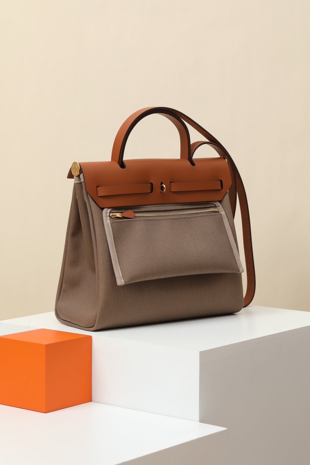 High-end Hermes 2026 Herbag Zip 31cm Hunter Leather And Canvas