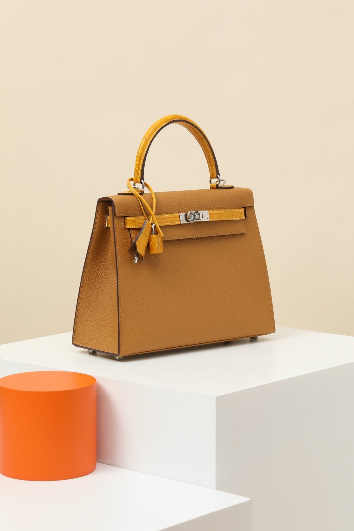 High-end Hermes 2026 Kelly Touch 25cm Epsom Leather And Glossy Alligator