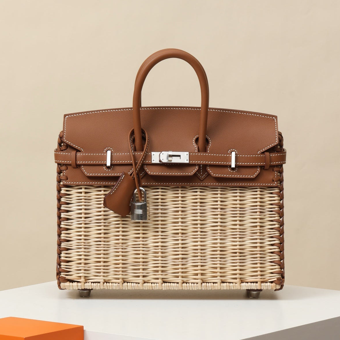 High-end Hermes 2026 Birkin Picnic Bag 25cm Swift Rattan
