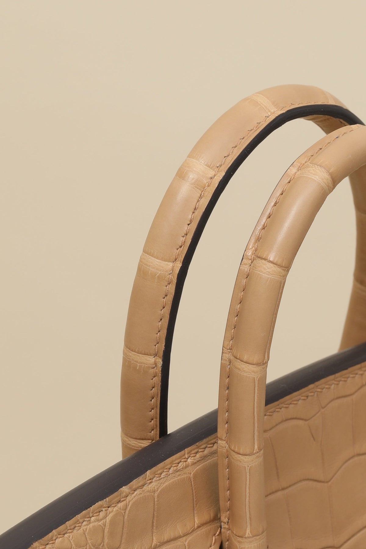 High-end Hermes 2026 Birkin Bag 30cm Milk Tea Togo And Crocodile Leather