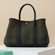 High-end Hermes 2026 Garden Party 30 Bag Almond Green Wool Leather