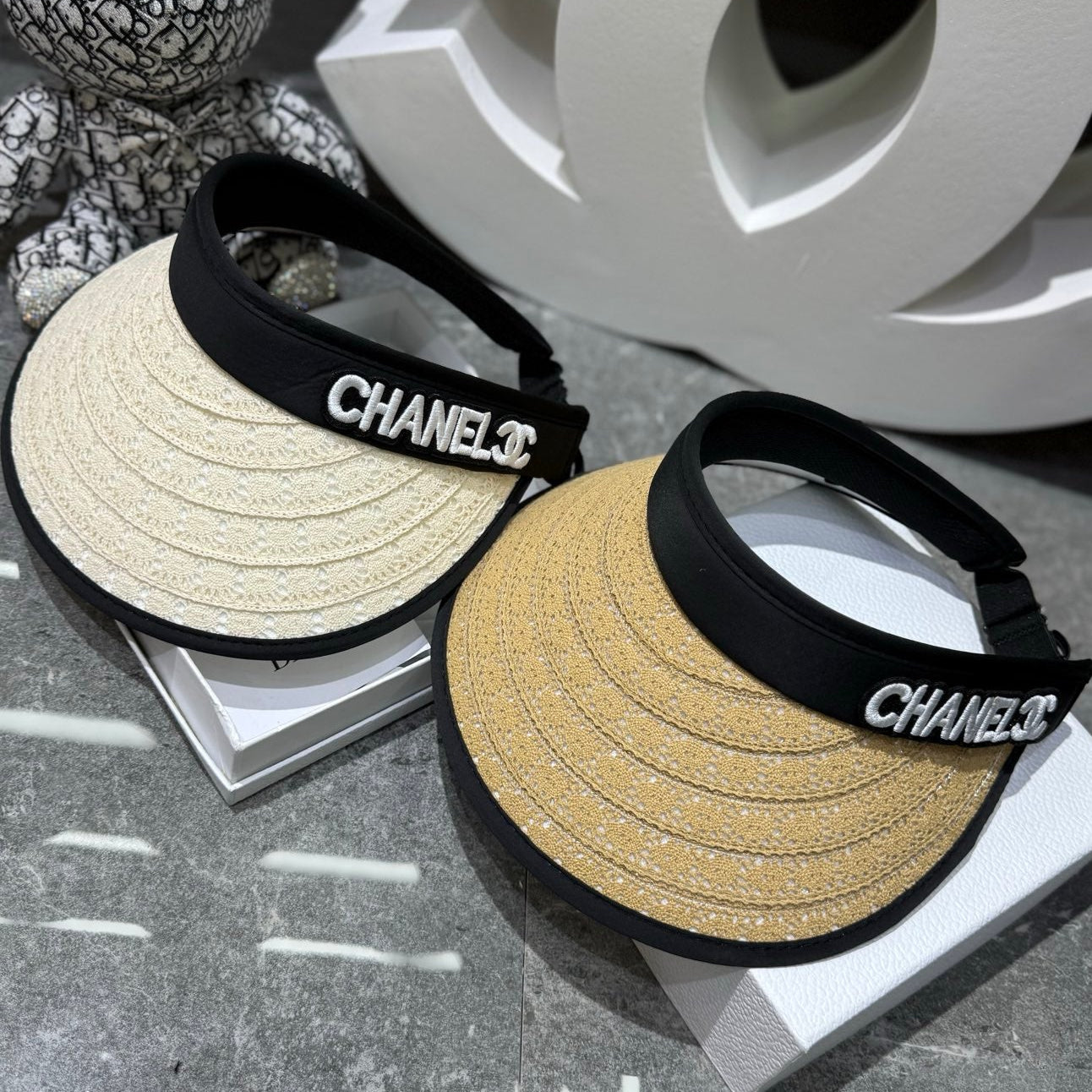 Chanel Open-top Cap With Straw Brim 280794