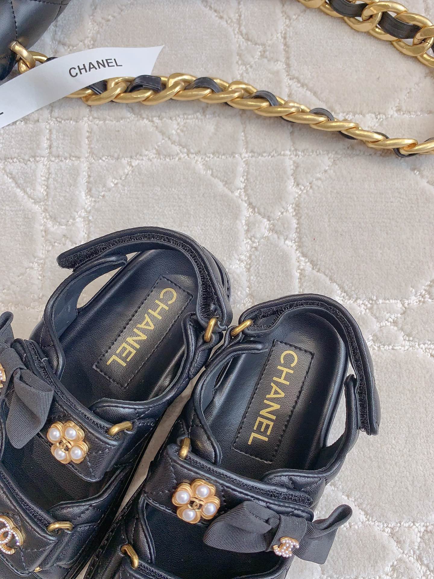 Chanel 2026 Quilted Sandals Suede Sheepskin 977358