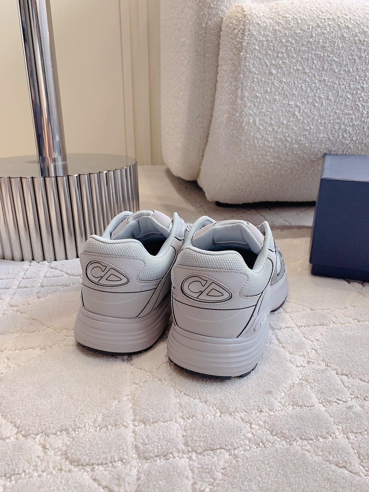 CD B30 Sneaker Light Grey Polyester Mesh Fabric And Calfskin