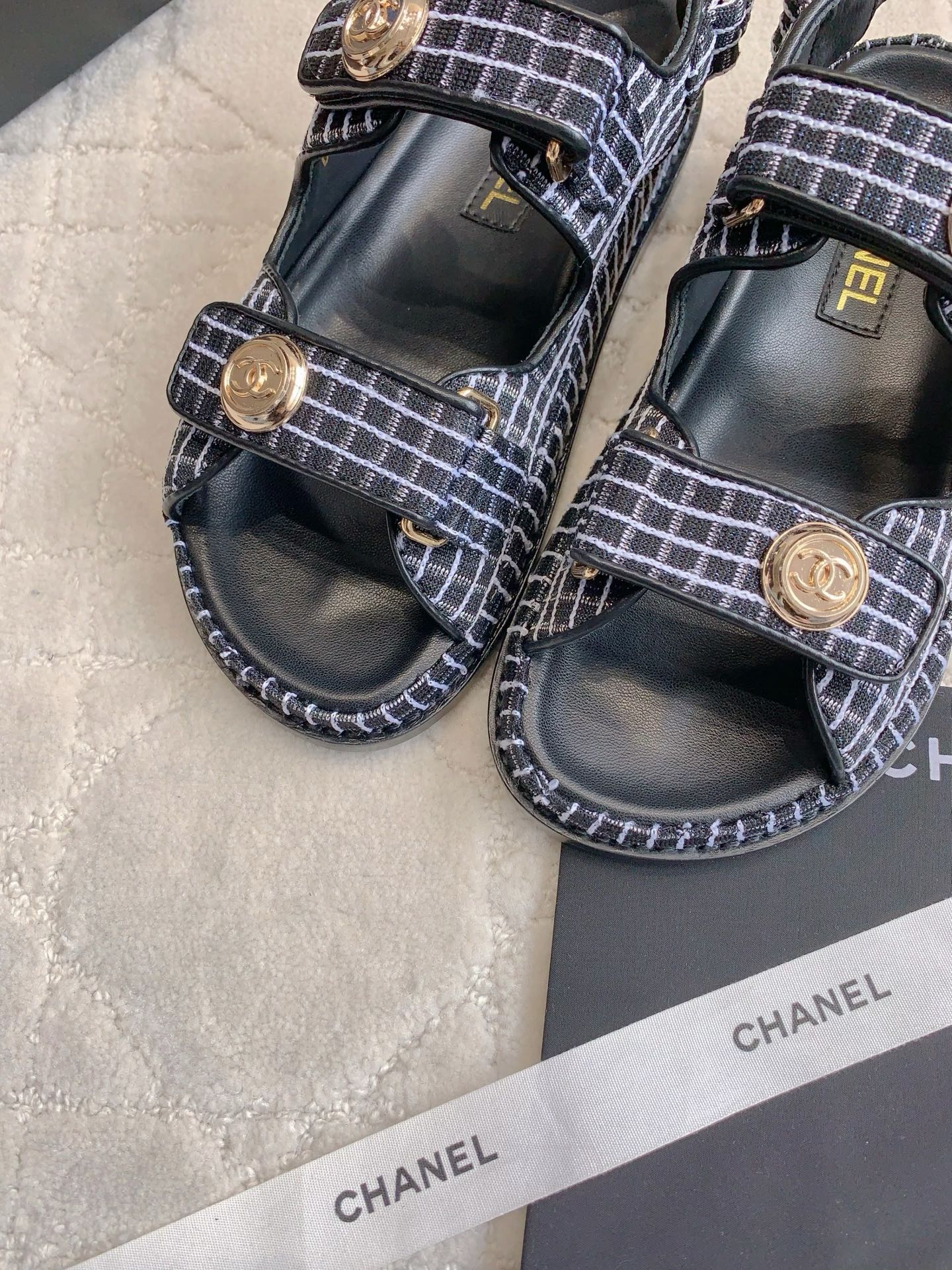 Chanel 2026 Velcro Sandals Fabric 977384