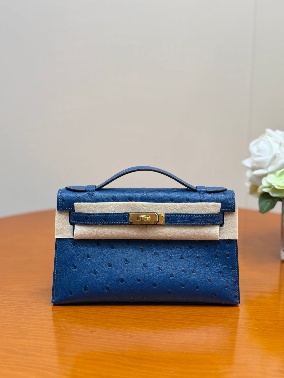 Hermes 2026 Mini Kelly Bag 22cm Ostrich Leather 284424