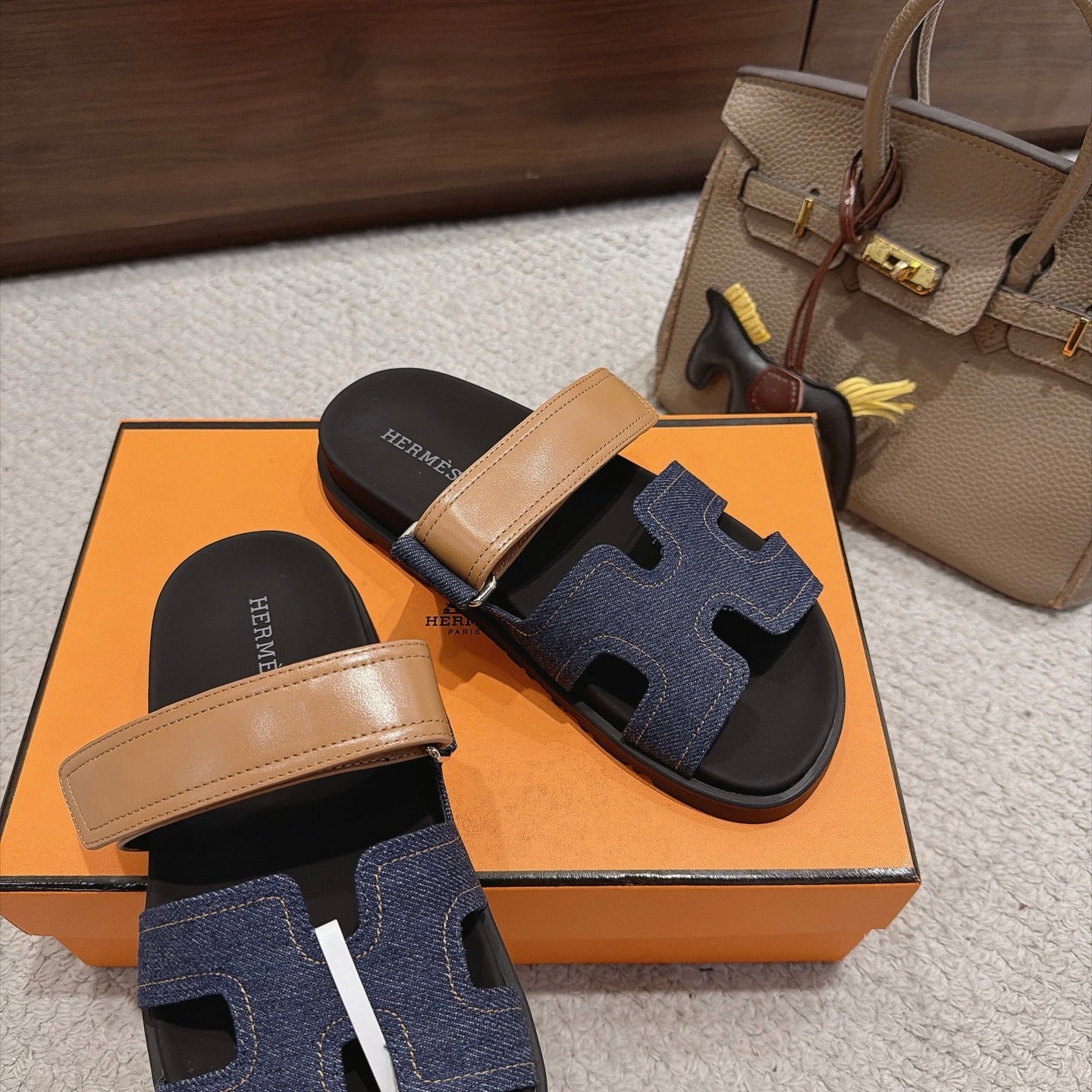 Hermes 2026 Chypre Sandal Canvas Leather 960074