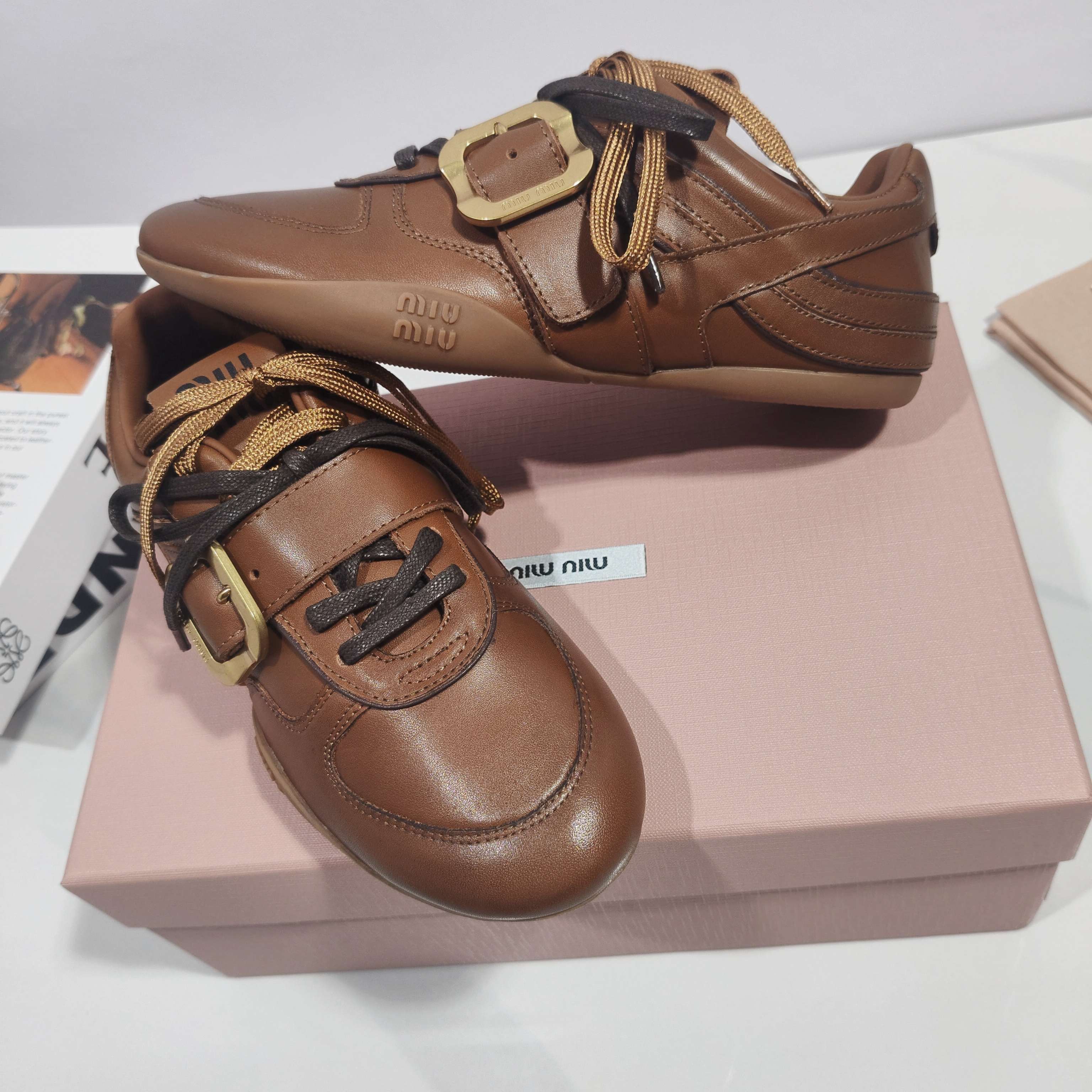 Miumiu 2026 Buckle Sneaker Leather 953679