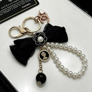 Chanel Black Bow Pearls Charm