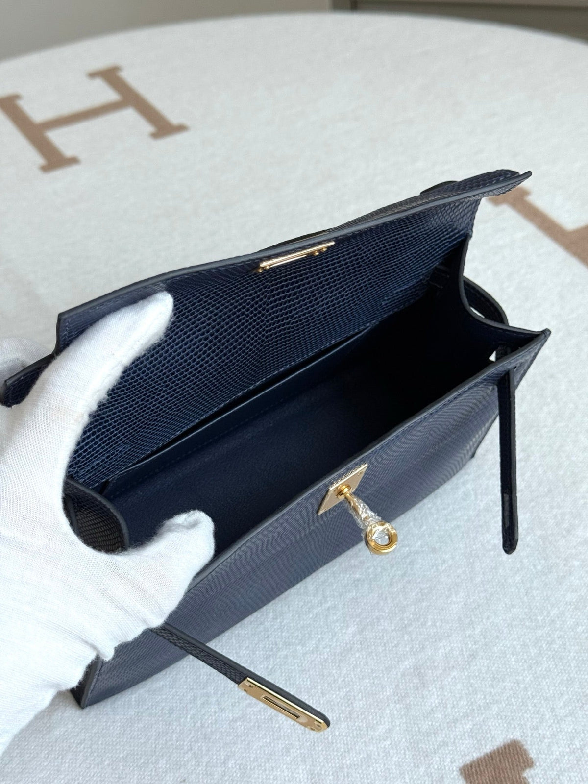 High-end Hermes 2026 Kelly Pochette 22cm Lizard Skin