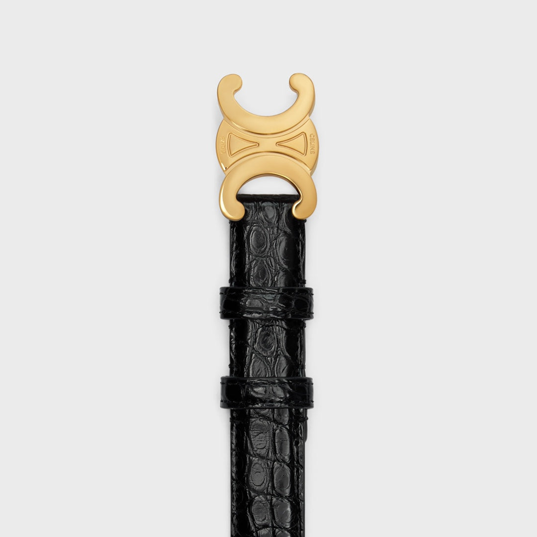 CEL 25mm Triomphe Belt Black Alligator Leather 176670