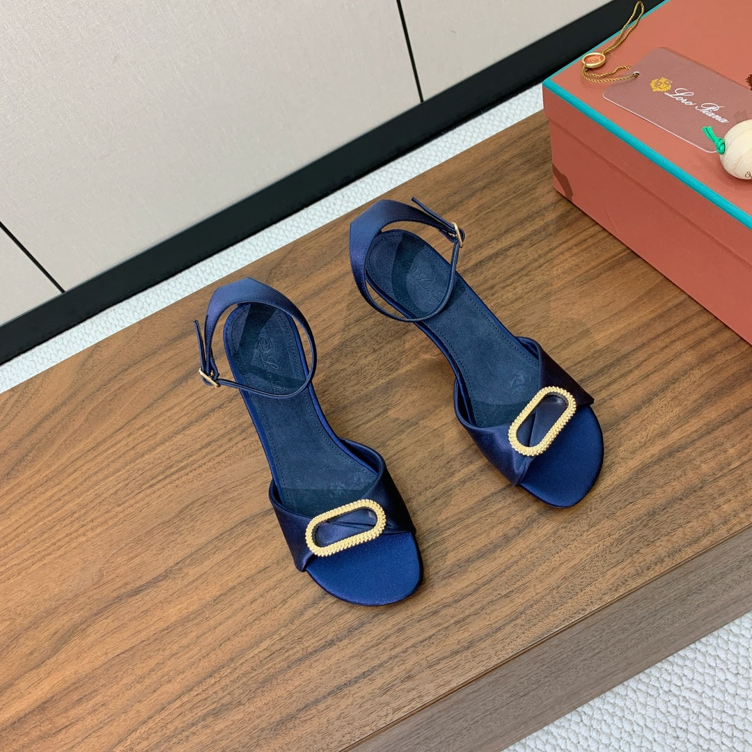 Loro Piana 2026 Olympia Sandal 90mm Satin Suede 935162