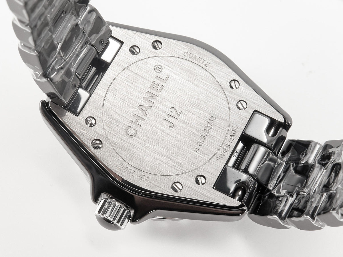 J12 Quartz Black Ceramic Black Numerals Black Dial