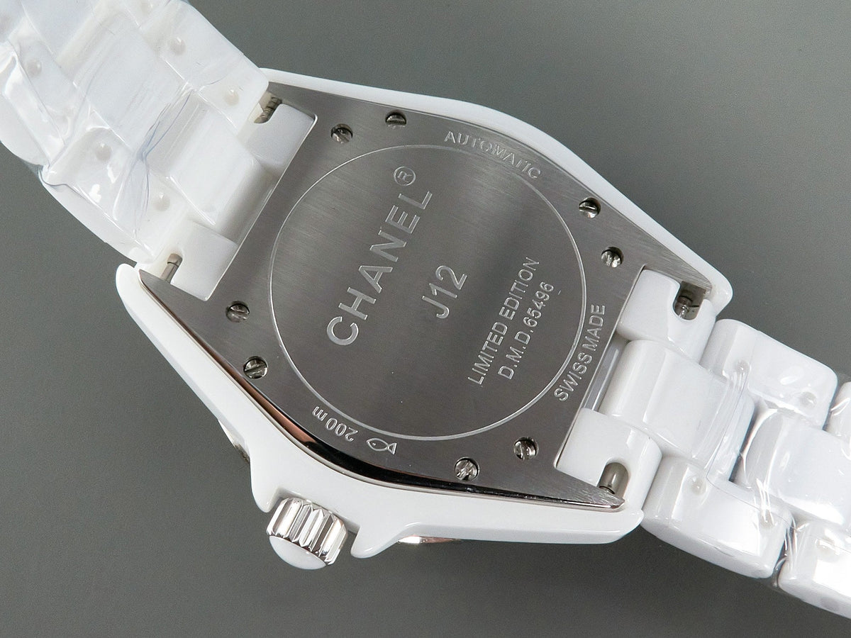 J12 Date 38mm Automatic White Ceramic Stainless Graffiti Limited