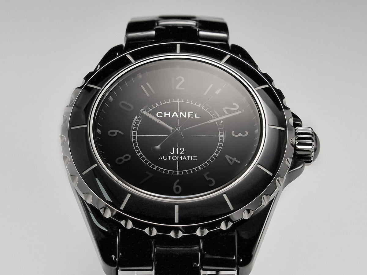 J12 Automatic Black Ceramic Black Numerals Black Dial Black Steel Hands