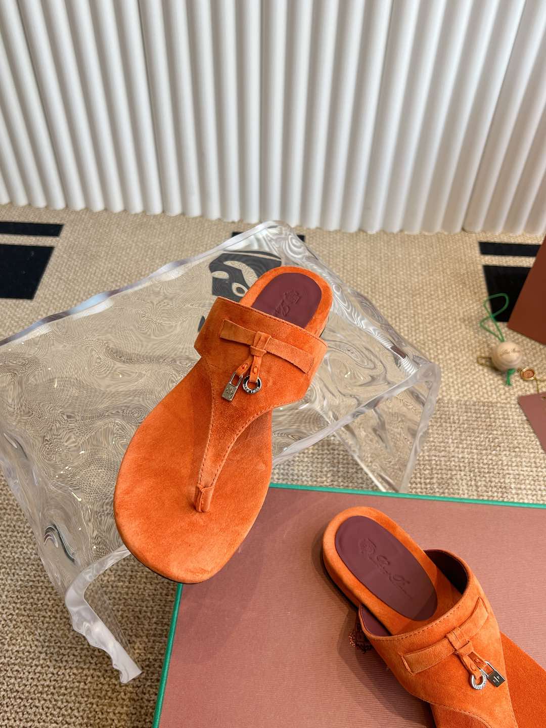 LP 25C Thong Slide Sandal  Kyoto Orange Suede 208110