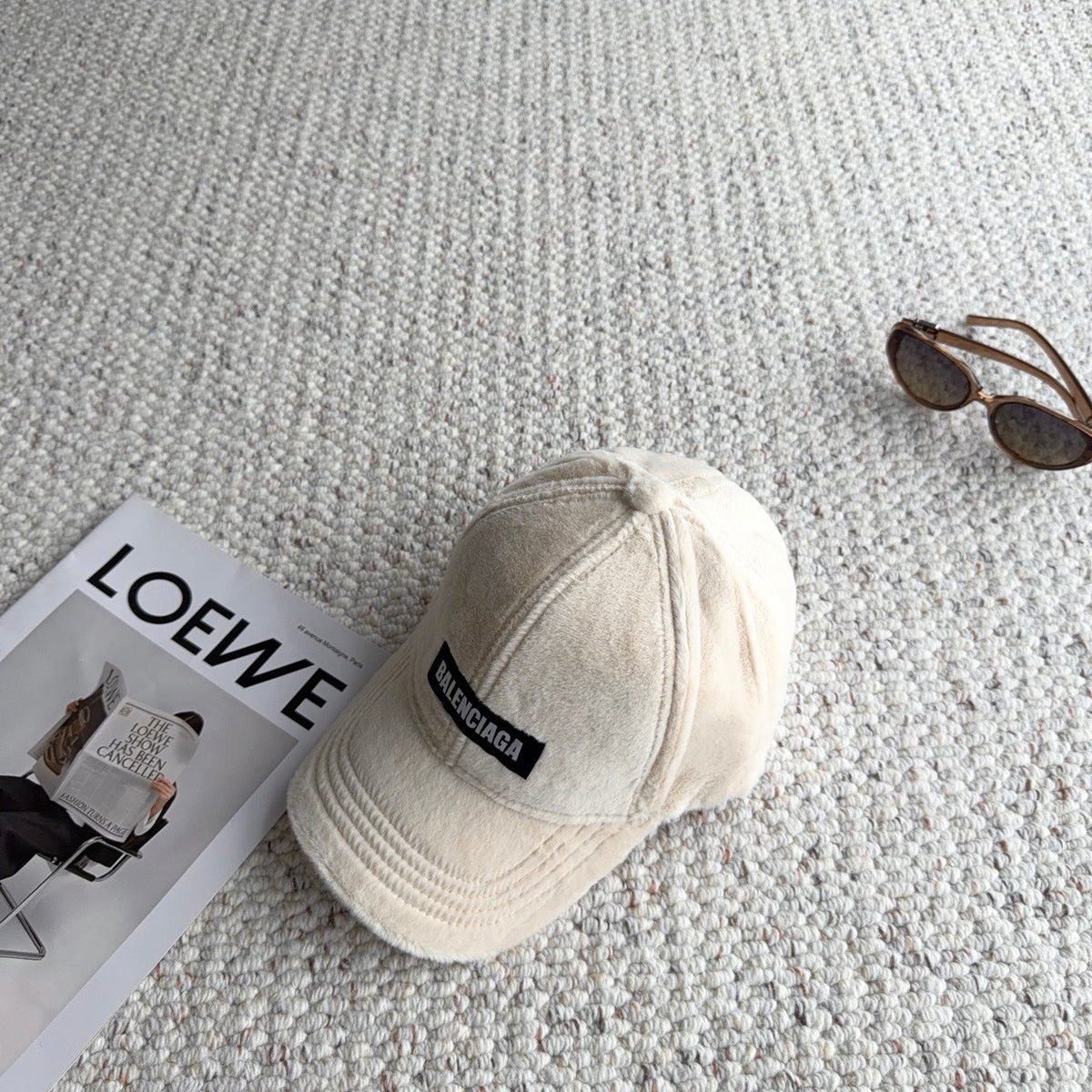 Balenciaga Furry Baseball Cap Hat 515556
