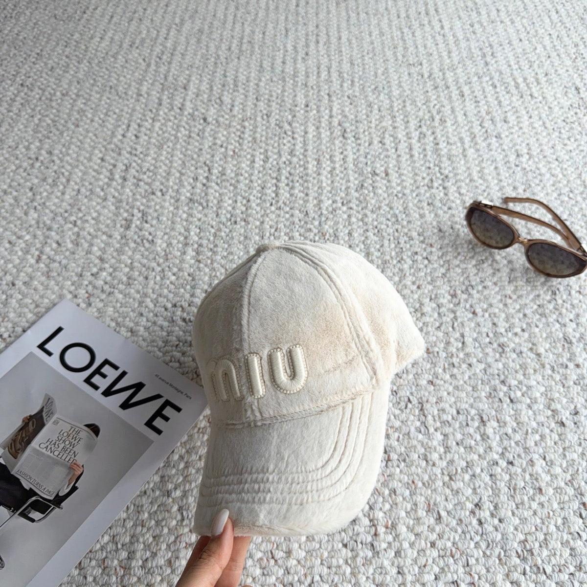 Miumiu Fleece Baseball Cap 515563
