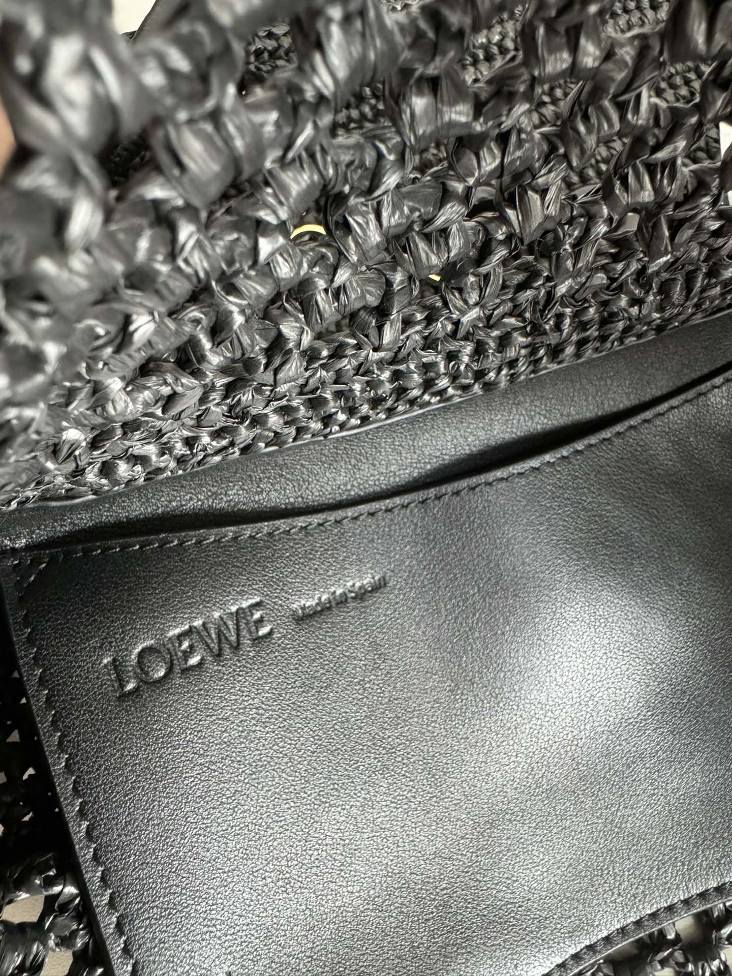 Loewe Ola Shoulder Bag 26 Black Raffia 274683
