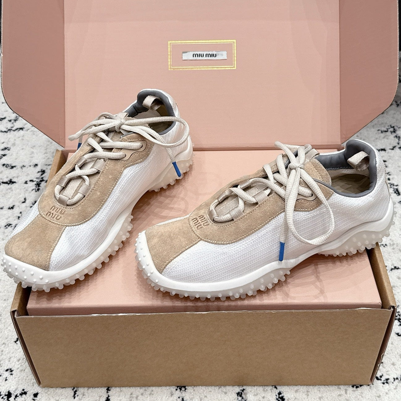 Miumiu 2026 Bubble Sneaker Technical Fabric And Suede 955019