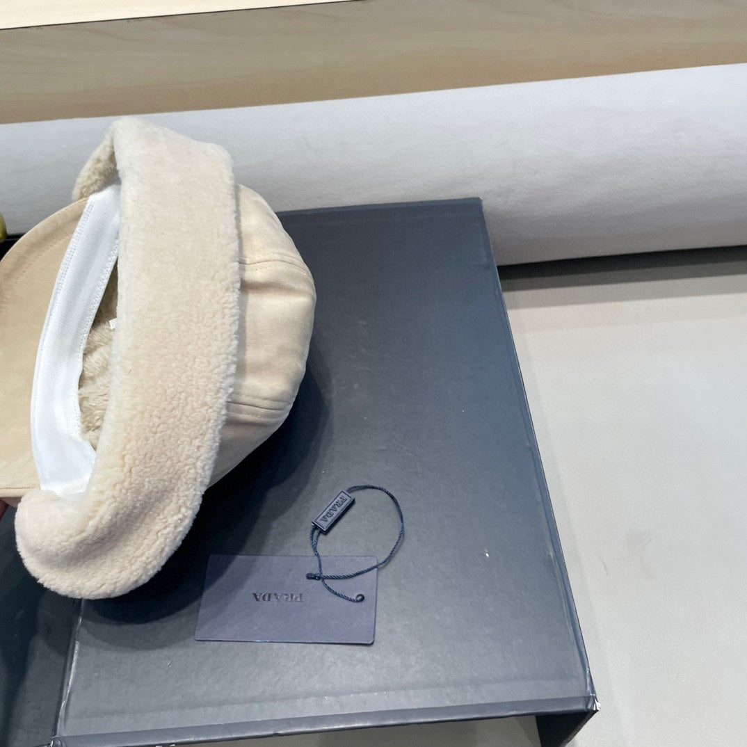 Prada Fleece Suede Trapper Hat 497694