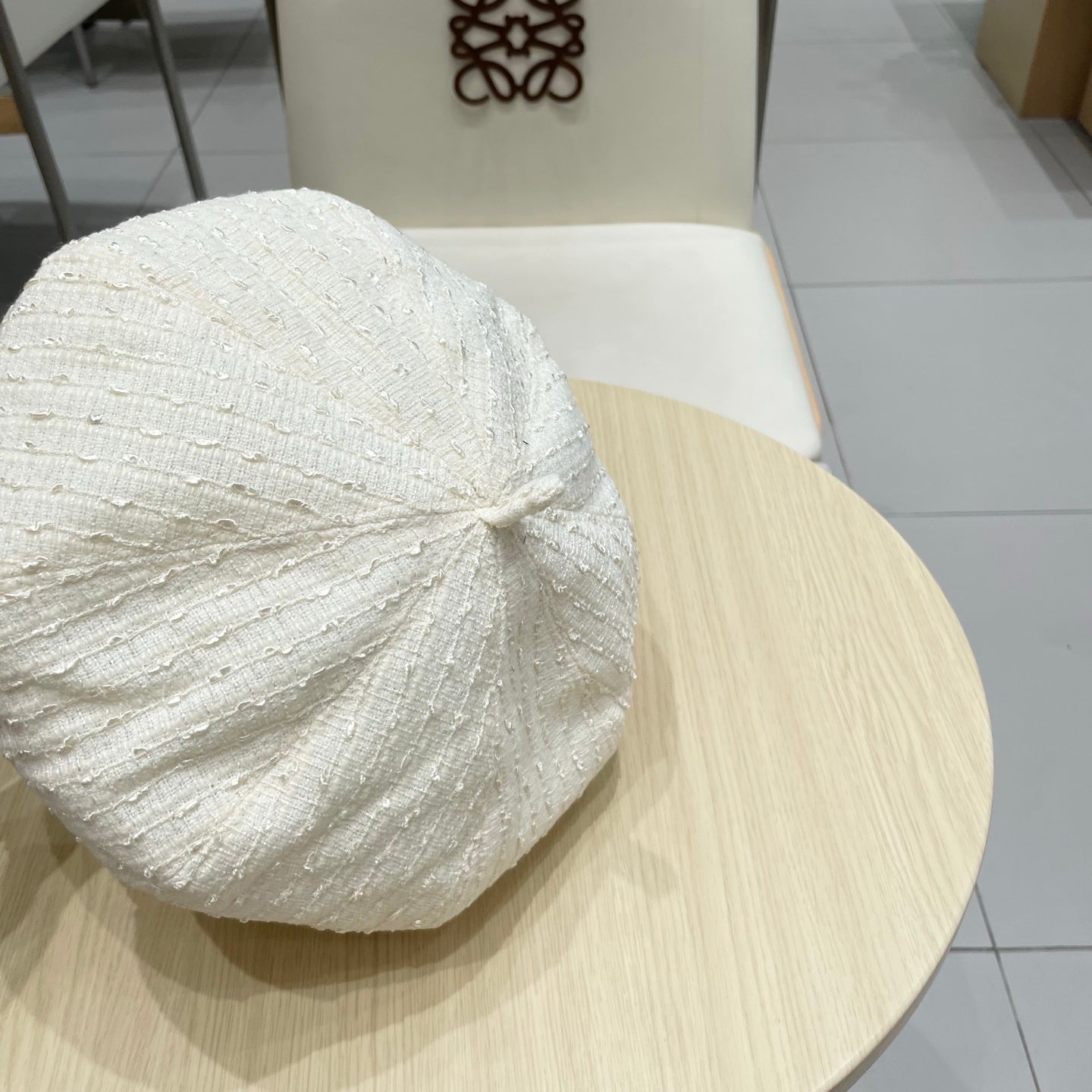 Chanel Embroidered Chanel Logo Beret 412878