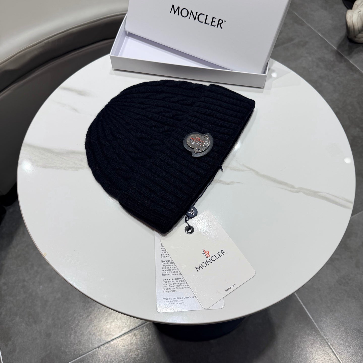 Moncler Pure Wool Knitted Hat 436985