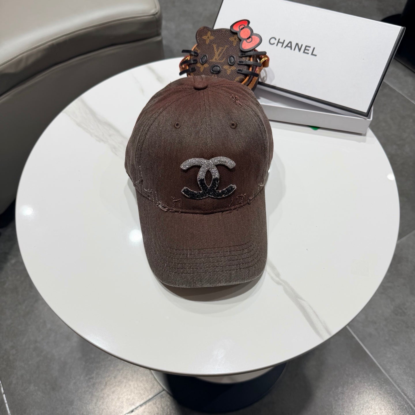 Chanel Logo Denim Cap 400805