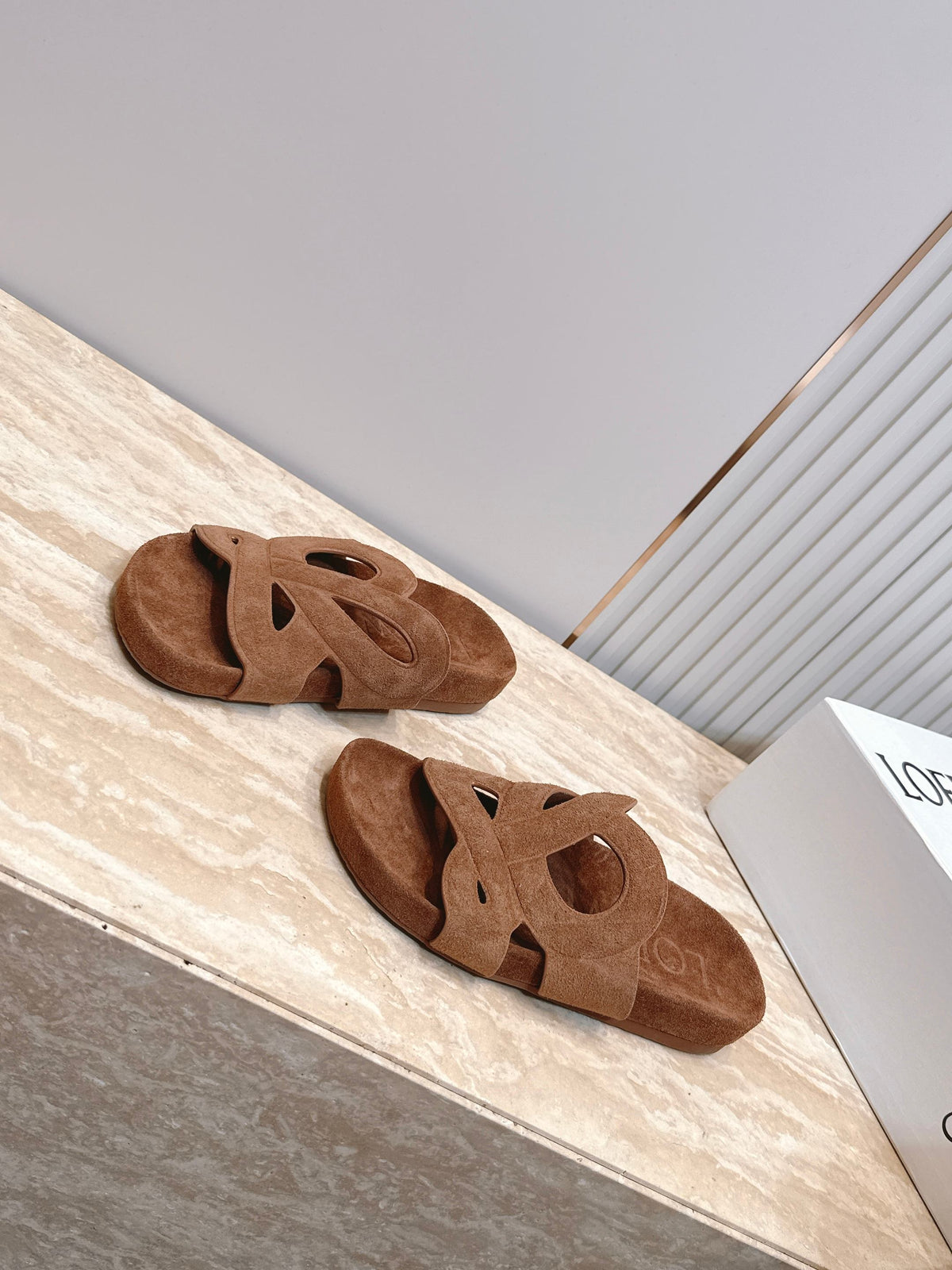 Loewe 2026 Ease Monogram Sandals Suede Leather 122760