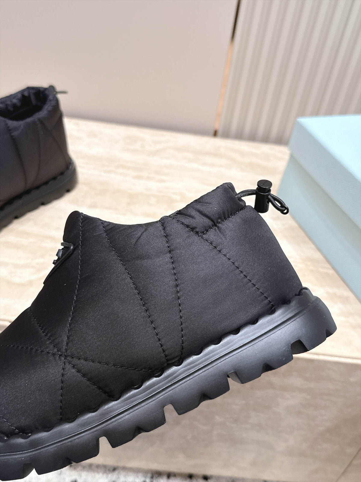 Prada 2026 Paddled Nylon Slip-on Boots Fabric 180388