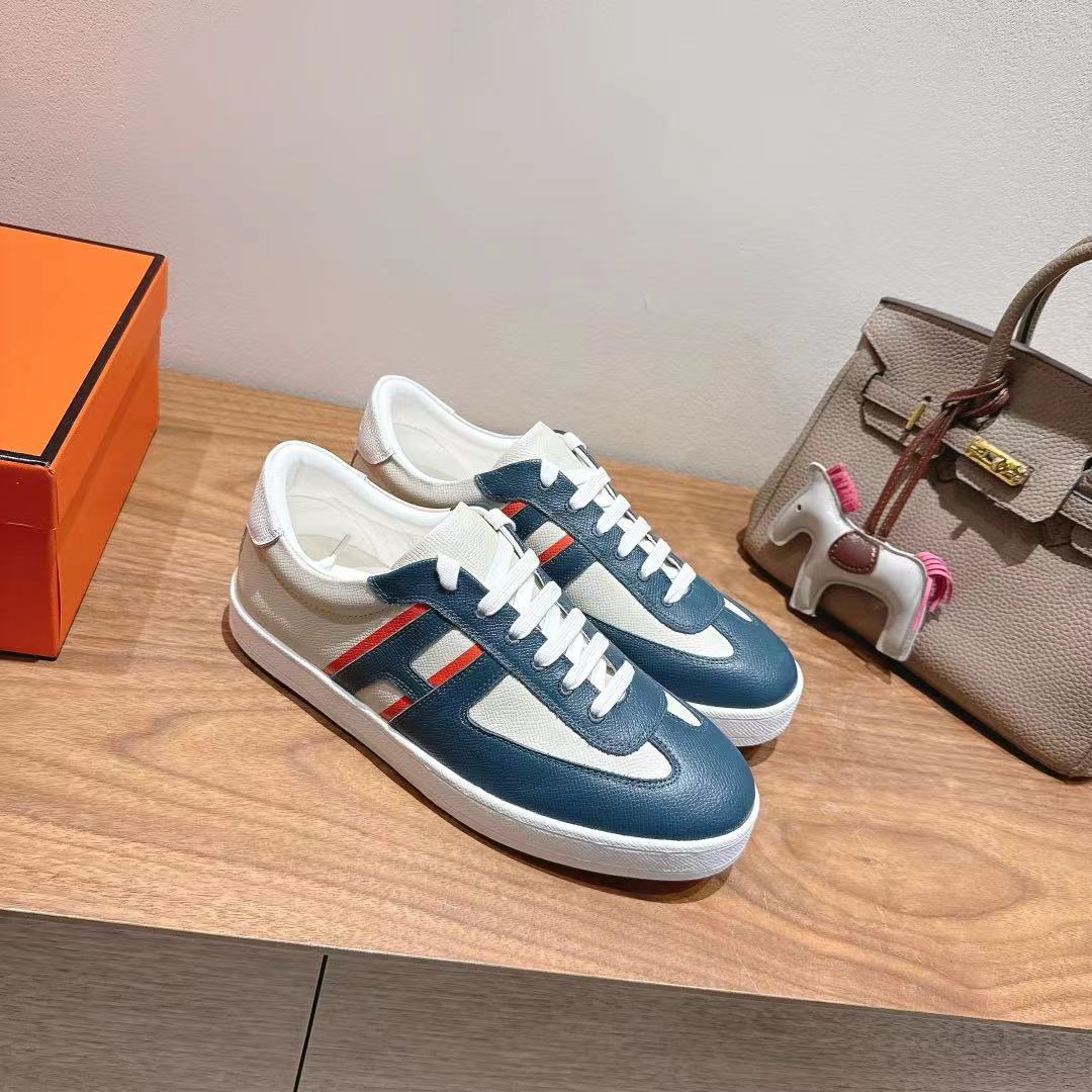 HM 25 Boomerang Sneaker Dark Blue White Red Calfskin